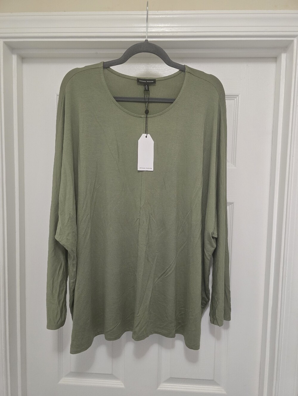 Universal Standard Olive Green Long Sleeve Scoop Neck Top